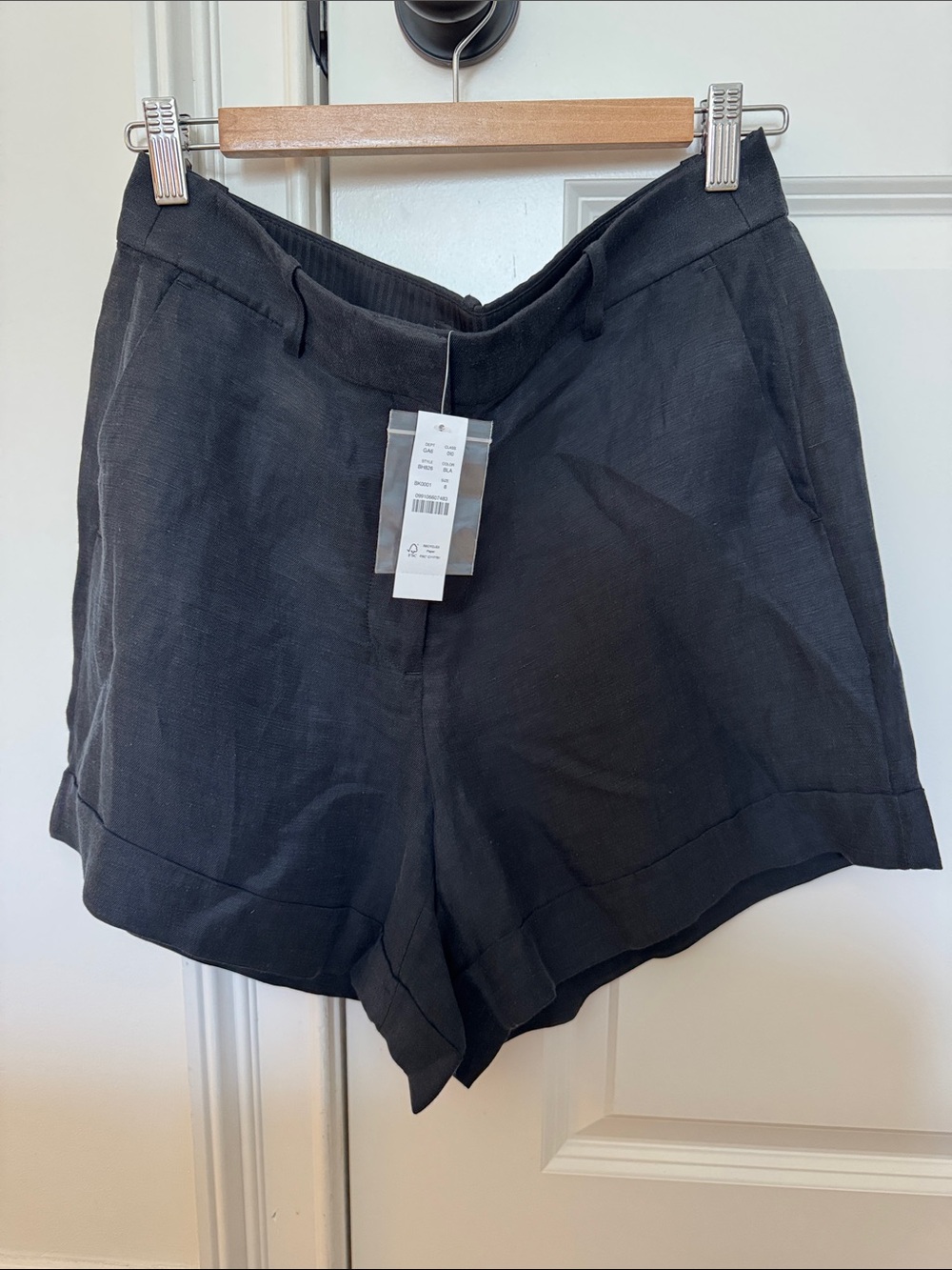 J. Crew Black Tailored Linen-Blend Women's Shorts